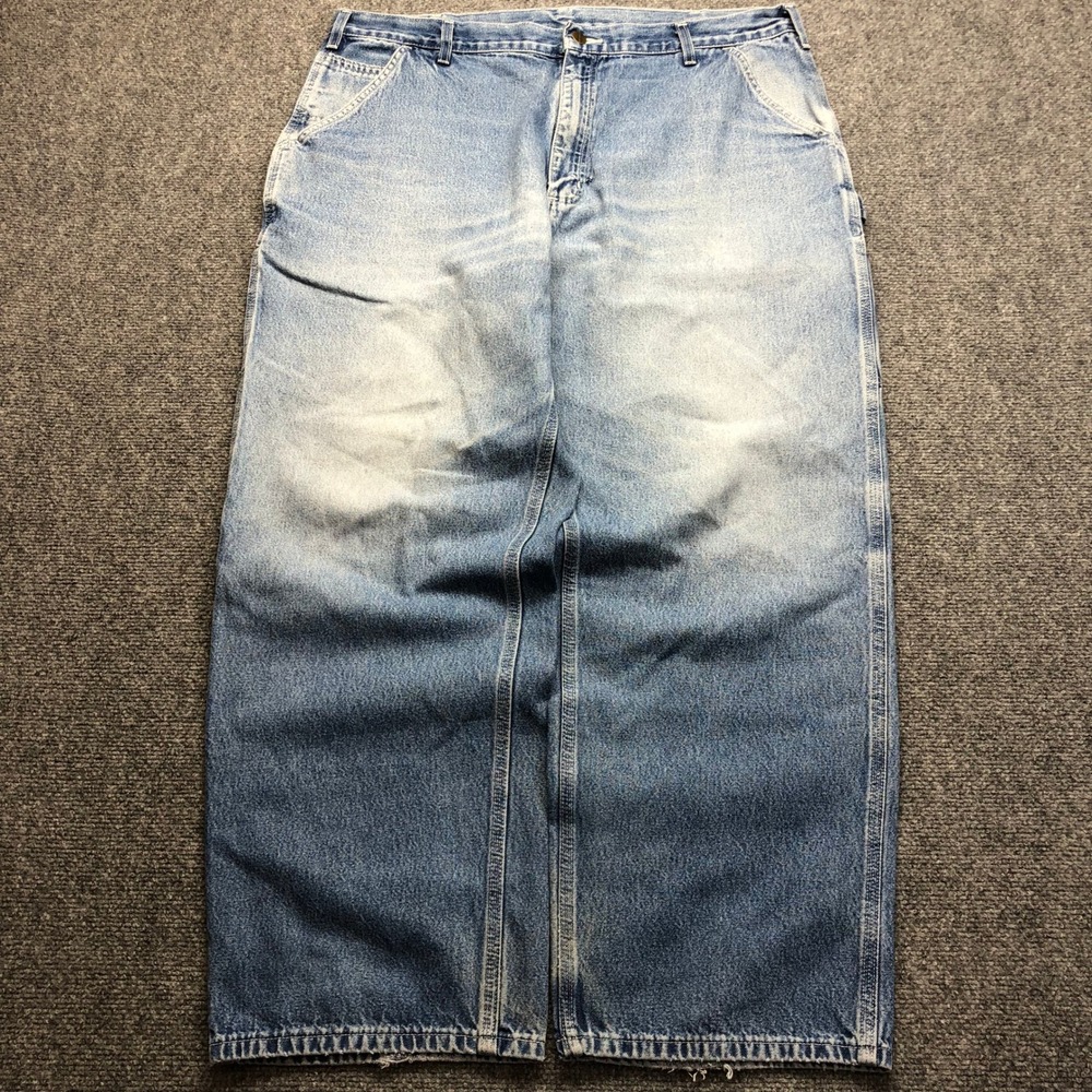 Carhartt B13 DST Light Wash Loose Fit Carpenter Jeans Mens 40x30 Blue Dungaree